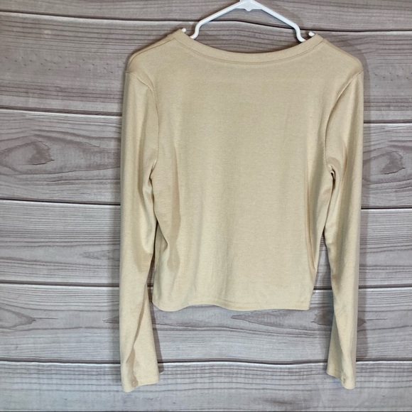 Aerie Offline Ribbed Long Sleeve Cropped T-shirt in Sandalwood - Picture 7 of 10